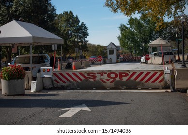 Restricted Area (STOP), US Secret Service Uniformed Division Next To White House. 