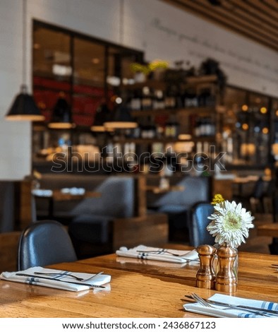 Resturant Table View with Flower