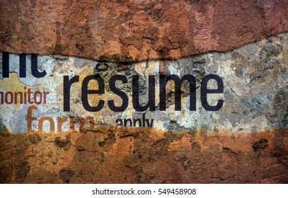 Resume text on wall