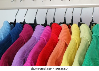 Retail - Clothes Rail With Colorful Shirts