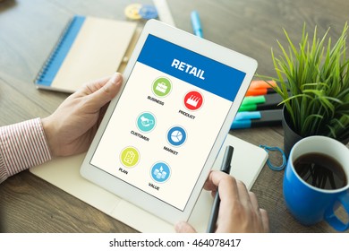 Retail Concept on Tablet PC Screen