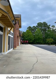 Retail Strip Mall Shopping Center Sidewalk Georgia USA