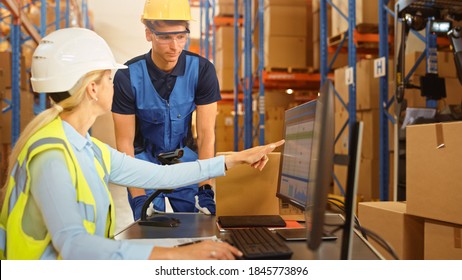 Retail Warehouse Manager Uses Computer Inventory Stock Photo 1845773881 ...