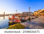 Rethymno, Crete, Greece. View of the old harbour.