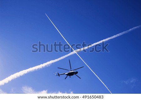 Similar – Image, Stock Photo rescue. Sky Clouds White