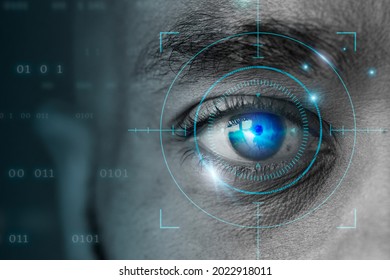 Retinal biometrics technology with manrsquo;s eye digital remix