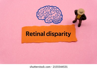 Retinal disparity.The word is written on a slip of colored paper. Psychological terms, psychologic words, Spiritual terminology. psychiatric research. Mental Health Buzzwords.