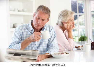 Retired Couple Eating Breakfast