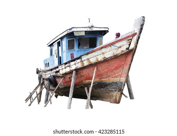 Retired Fishing Boat Or Old Fishing Boat 