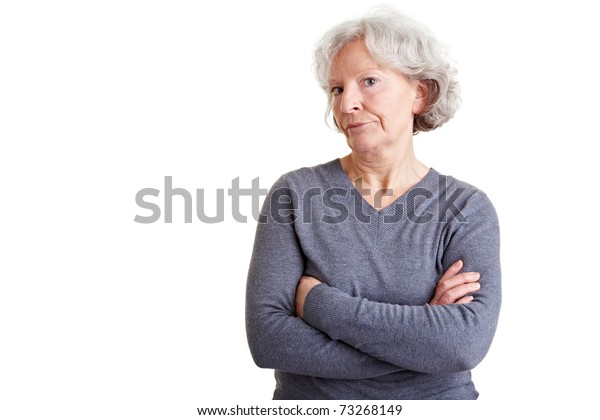 Retired Woman Standing Her Arms Crossed Stock Photo 73268149 