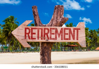 Retirement Arrow With Beach Background