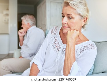 Retirement Couple, Ignore And Fight For Divorce With Marriage Cheating Revelation Shock. Elderly People In Relationship Conflict Break Up With Infidelity Secret Confession And Trust Issue.