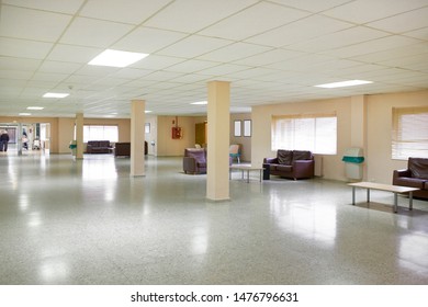Retirement home interior. Rest area hall. Geriatric health center assistance - Shutterstock ID 1476796631