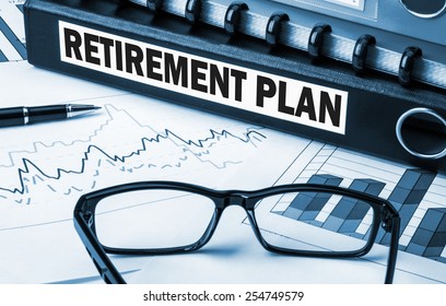 Retirement Plan Label On Document Folder