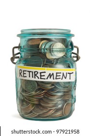 Retirement Savings Money In Jar