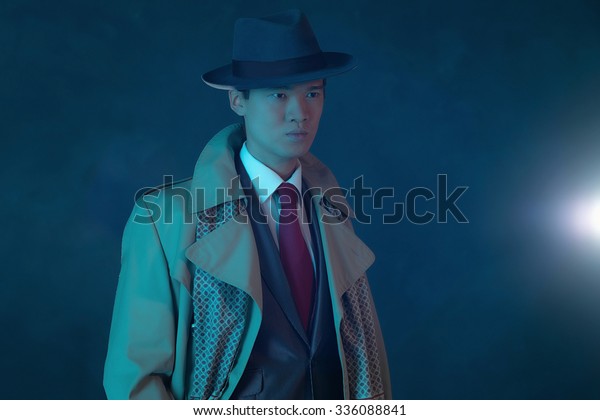 Retro 1940 Asian Gangster Fashion Man Stock Photo Edit Now 336088841