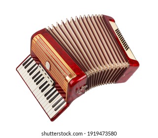 Retro accordion isolated on white background