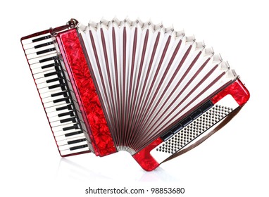 Retro Accordion Isolated On White