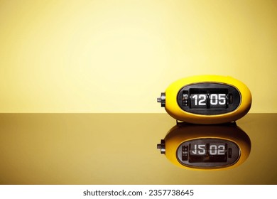 Retro alarm flip clock with abstract background - Powered by Shutterstock