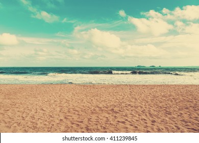 Retro Beach Blue Sky Vintage Tone Stock Photo 411239845 | Shutterstock