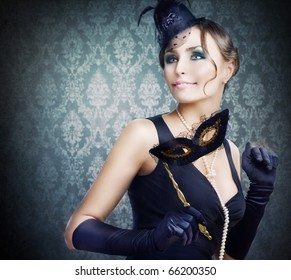 Retro Beauty.Celebrating.Masquerade - Powered by Shutterstock