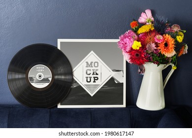 Retro Black Vinyl Cover Mockup