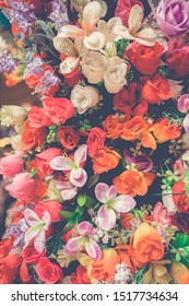 Retro bouquet roses flower background - Shutterstock ID 1517734634