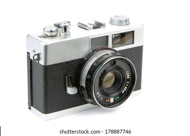 Retro camera isolated on white background