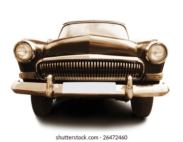  retro car isolated on white background