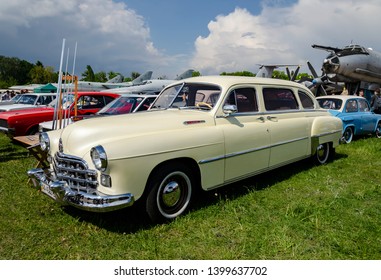 retro car presented at the exhibition OLD CAR LAND, held in the State Aviation Museum, Kiev, Ukraine May 9-12, 2019 - Shutterstock ID 1399637702