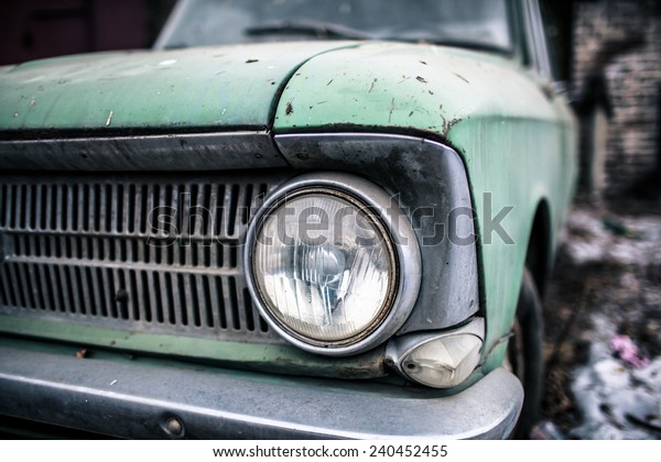 Retro car rusty old\
russian car classic