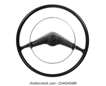 Retro car steering wheel isolated over white background - Powered by Shutterstock