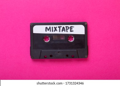 Retro cassette tape with hand written label, mixtape