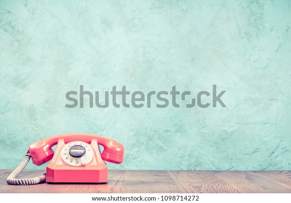 Retro Classic Outdated Pink Rotary Telephone Stock Photo Edit Now