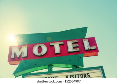 Aged Worn Vintage Photo Motel Vacancy Stock Photo (edit Now) 126936929