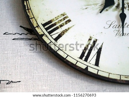 Retro clock on the wall with scetch              