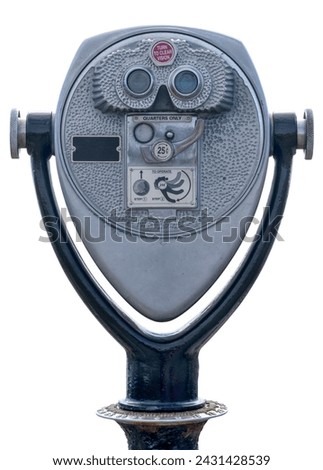 A Retro Coin Operated Tower Viewer (Telescope, Binoculars Or Scenic Viewer), Isolated On A White Background