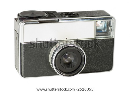 Retro Compact Camera, isolated on white, with clipping path