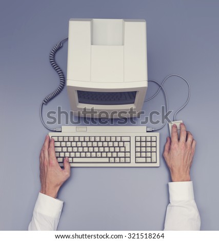 Retro computer - top view