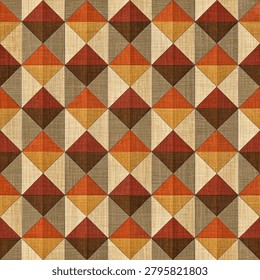 Retro constructivist textile fabric pattern dynamic geometric composition earthy vintage tones seamless texture woven textile fabric background