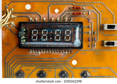 Retro digital time clock display on PCB - Powered by Shutterstock - Get 15% off with code: PIKWIZARD15