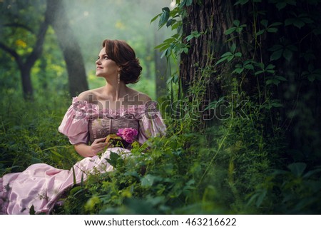 Similar – Image, Stock Photo young woman with flower wreath in her hair, wedding dreams