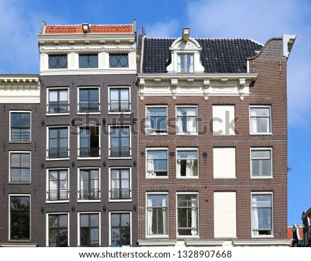 Similar – Image, Stock Photo Beautiful Architecture Of Dutch Houses On Amsterdam Canal In Autumn