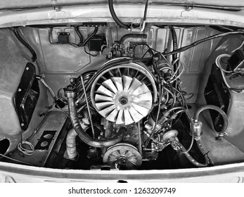 Retro engine close-up.