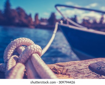 Retro Filtered Photo Of A Luxury Yacht Tied To Pier - Powered by Shutterstock