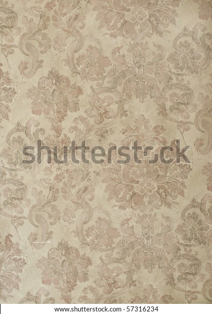 Retro Floral Damask Wallpaper Tan Brown Stock Photo (Edit Now) 57316234