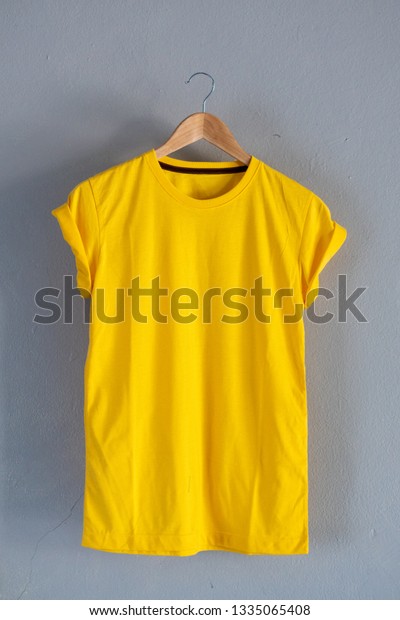 Retro Fold Yellow Cotton Tshirt Clothes Stock Photo 1335065408 ...