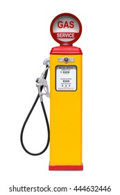 Retro Gas Pump Isolated On White Background