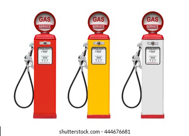 Retro Gas Pump Isolated On White Background