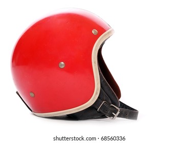 Retro Helmet On A White Background